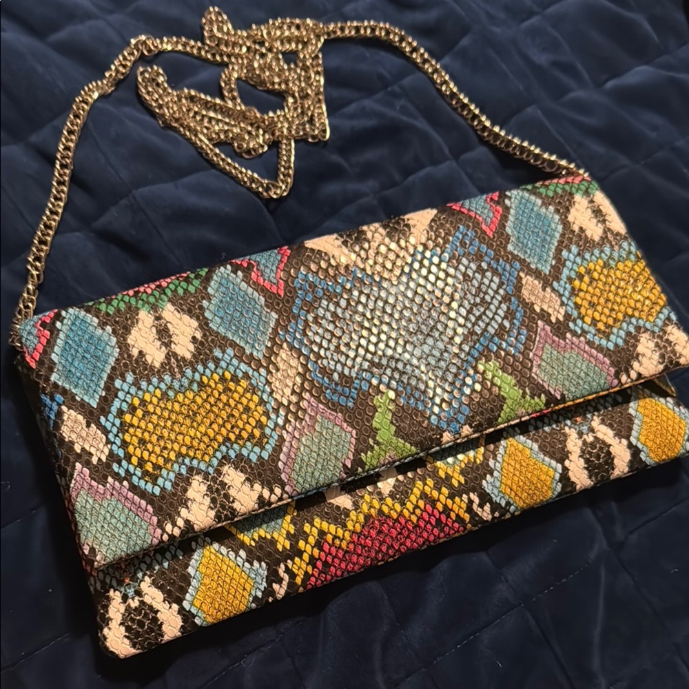 Multicolor Chain Strap Clutch